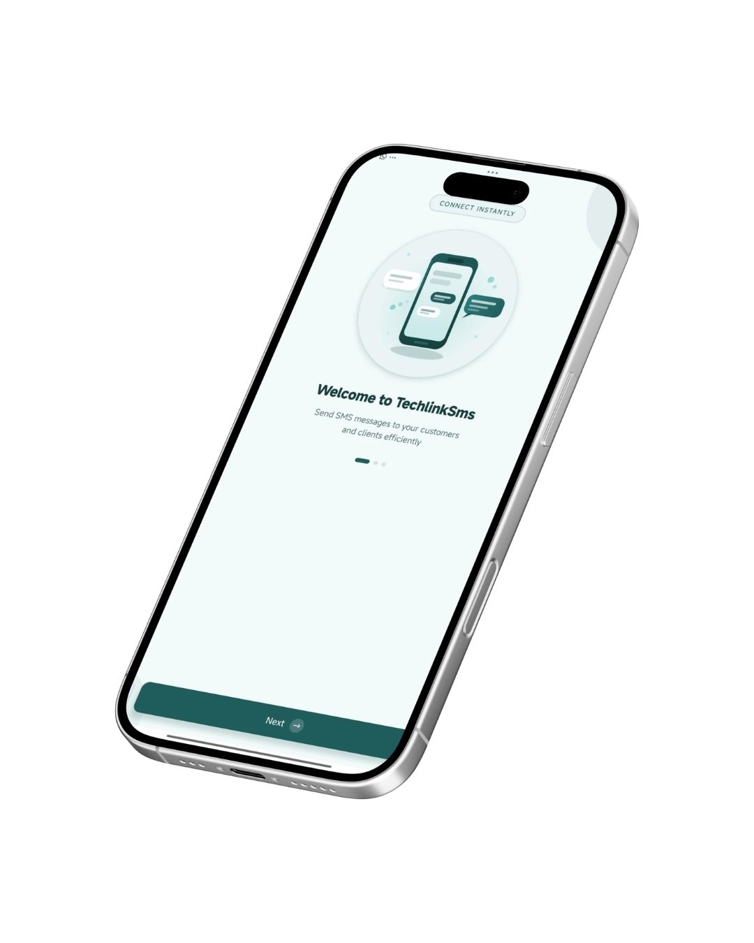 Techlink SMS App running on Android phone